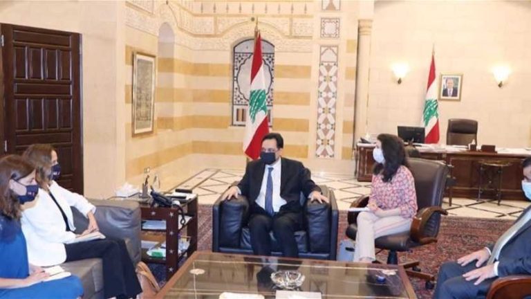 دياب التقى وفدا فرنسيا: لبنان يتطلع الى تعزيز التعاون الثنائي وزيارة لودريان في سياق تلك العلاقة التاريخية