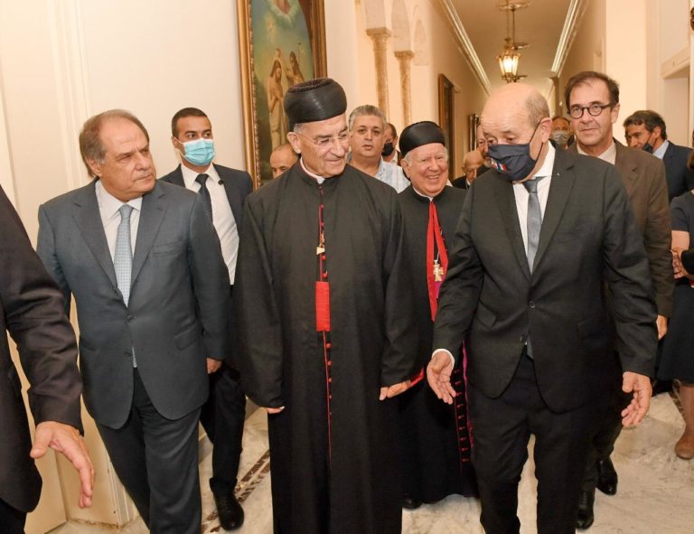 ‏‎ ‎ لودريان‎ في بكركي ‎