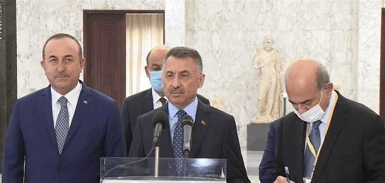 نائب الرئيس التركي من بعبدا: تركيا تقف الى جانب لبنان وستقدم له المساعدات