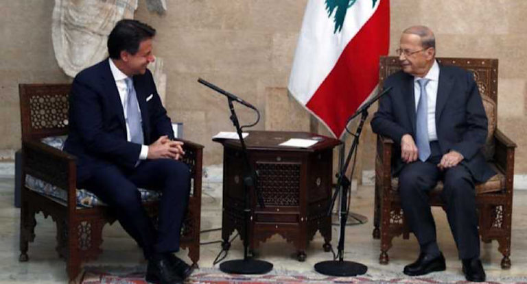 كونتي من بعبدا: ايطاليا تأمل بتأليف حكومة تحقق الاعمار مع برنامج اصلاحي يشمل المطالب المحقة للمواطنين