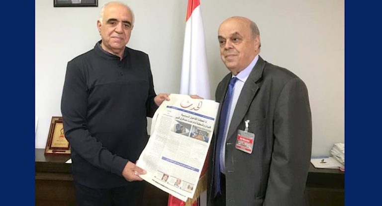 نقيب محرري الصحافة اللبنانية جوزف القصيفي استقبل الزميل  نبيل براكس