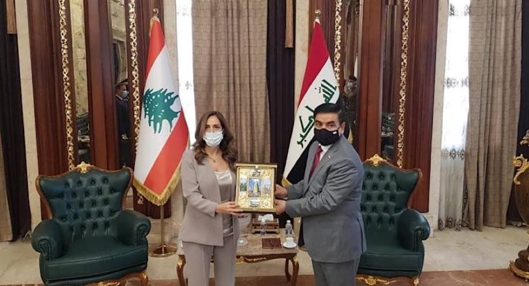 زيارة وزيرة الدفاع الوطني في حكومة تصريف الأعمال زينة عكر الى العراق ولقائها وزير الدفاع العراقي السيد جمعة عناد سعدون