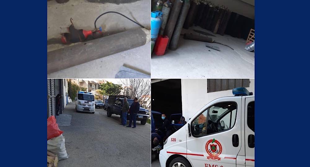 جريح جراء انفجار قارورة اوكسيجين في حالات.