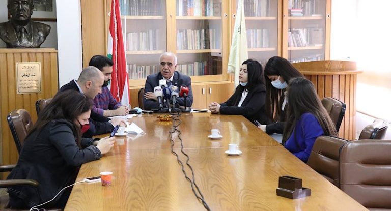 ممثلون عن الكتاب العدل الناجحين يعقدون مؤتمراً صحافياً مقر نقابة محرري الصحافة اللبنانية