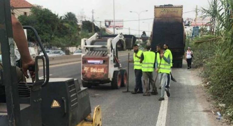 بالصّور: بدء أعمال صيانة الأوتوستراد من نهر ابراهيم إلى نهر الكلب