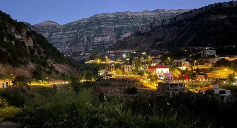 ٣٠٠ لمبة لبلدة المزاريب وعرستا تقدمة السيد ميشال غانم.