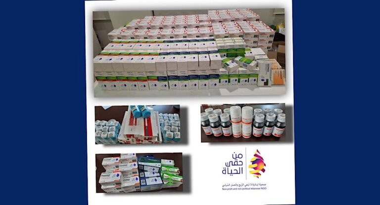 جمعية “من حقّي الحياة” وزّعت مئات حناجير الأدوية المخفّضة للحرارة وآلاف الحبوب المسكنة للأوجاع