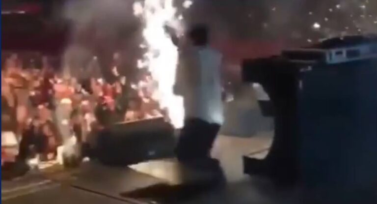 بالفيديو – لحظة وقوع جو رعد عن المسرح