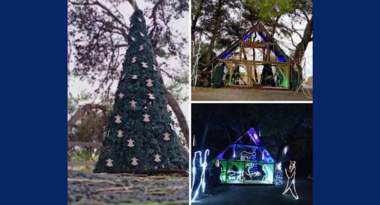 فكرة مميزة لفوج الصليب المقدس في منطقة الحروف.. زينة الشجرة على طريقته الخاصة