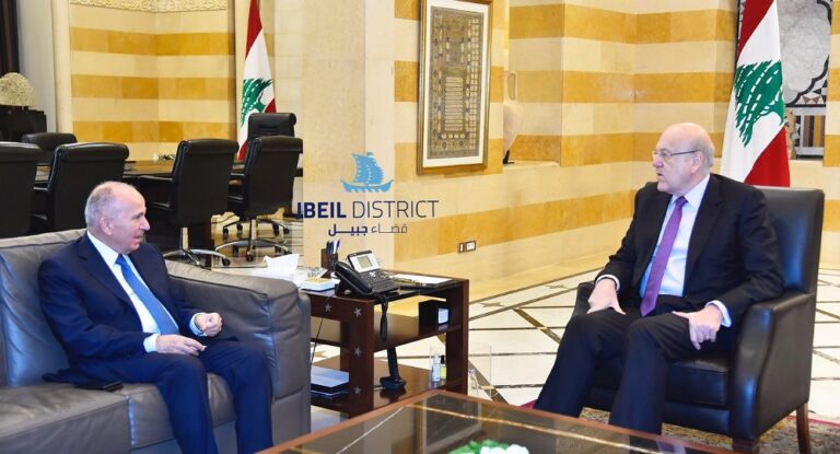 الميقاتي يستقبل رئيس إتحاد بلديات جبيل فادي مرتينوس للبحث في موضوع مكب حبالين