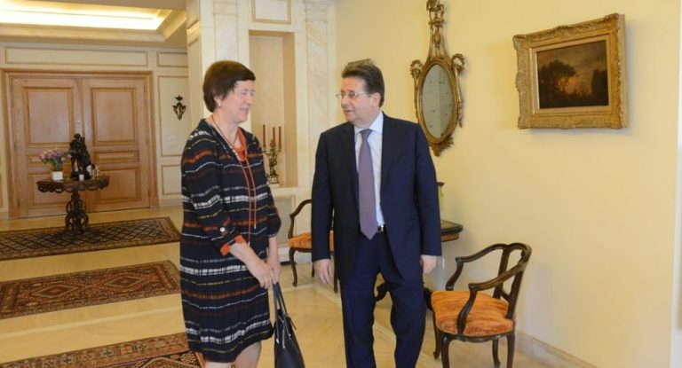 كنعان استقبل فرونتسكا وعرض معها لخطوات استعادة الثقة الدولية