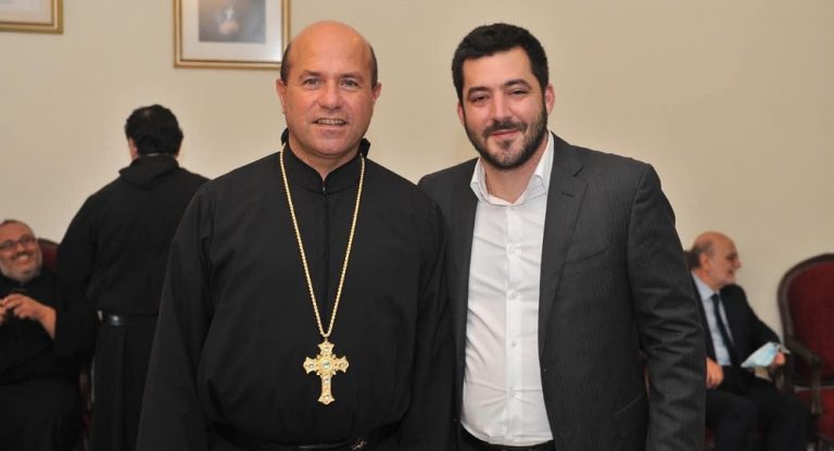 يوسف إيلي باسيل في زيارة تهنئة للأباتي محفوظ