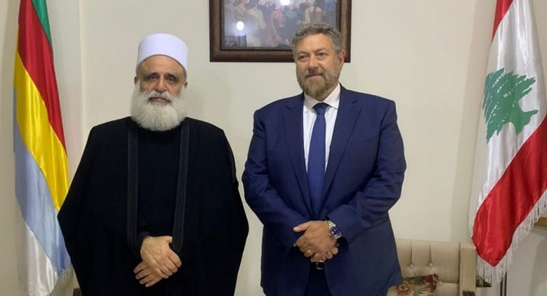 شيخ العقل استقبل النائب افرام وتداول معه مواضيع الاستحقاقات الدستورية وترسيم الحدود