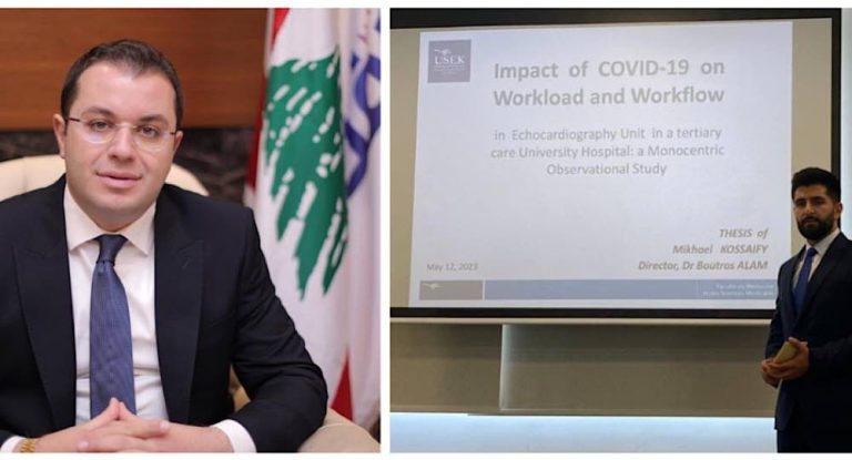 العتيق يهنئ ابن بلاط مخايل القصيفي لحيازه علامة التقدير الممتاز وتخرُّجه طبيبا.