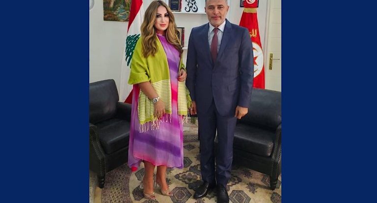 الإعلامية ميا فرح زارت سعادة السفير التونسي بوراوي الإمام