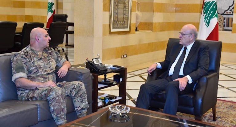 ميقاتي تابع الأوضاع الأمنية في الجنوب والتقى قائد الجيش وماغرو وريزا