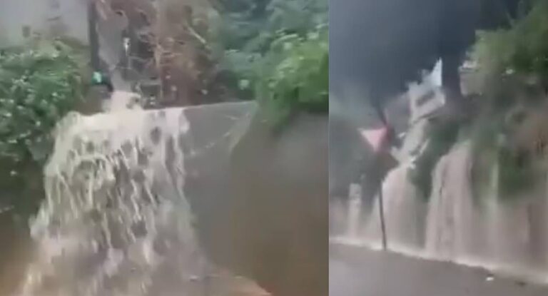 بالفيديو-“شلّالات” على أوتوستراد جونية