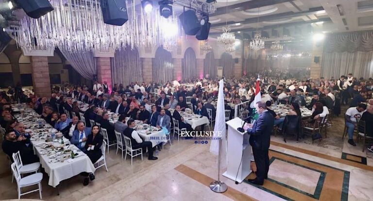 بالصور-عبدو العتيّق خلال العشاء السنوي لنادي بلاط يعلن عنوان المرحلة المقبلة ​​​​” من الصمود إلى النهوض “