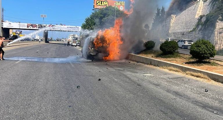 خاص-بالصور والفيديو- :إحتراق “فان رابيد “في  نهر إبراهيم