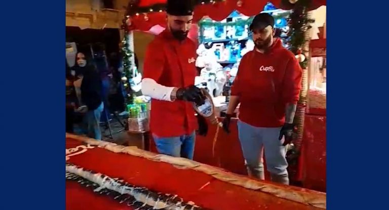 بالفيديو-بوب فرسان يستعد لتحطيم الرقم القياسي العالمي بأطول كريب في العالم