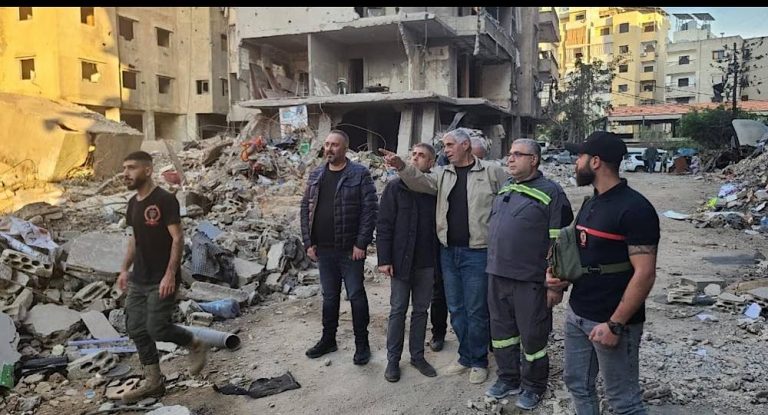 العميد فرح في الضاحية متفقدًا الأضرار التي لحقت بمراكز الدفاع المدني