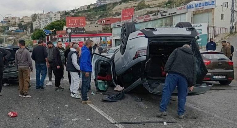 ‎بالفيديو:لحظة وقوع الحادث المروع على أوتوستراد حالات