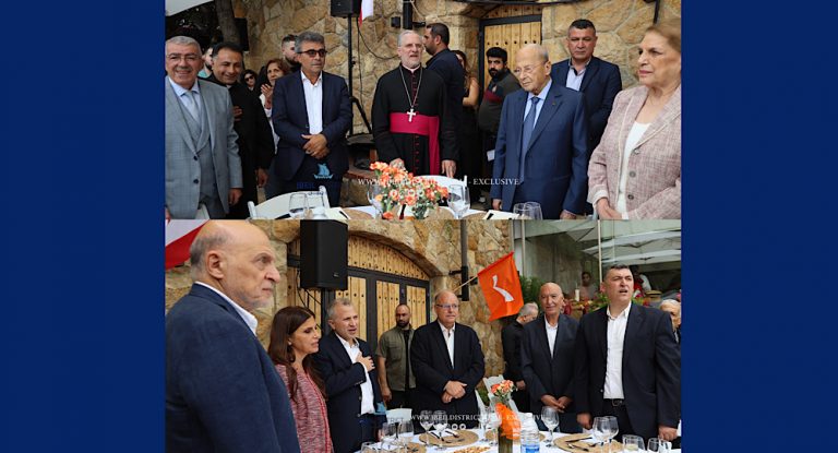 بالصور والفيديو-الرئيس ميشال عون وباسيل شاركا بغداء أقامه على شرفهما أنطوان قسطنطين في إهمج