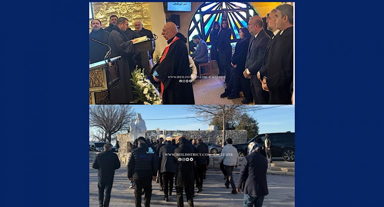 خاص-بالصور : عنايا ودعت والد رئيس البلدية في مأتم رسمي وشعبي مهيب