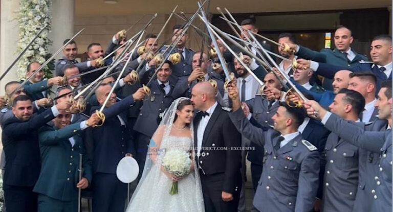 خاص-بالصور:النقيب يوسف سعاده و كرستينا نعمة قالا نعم امام مذبح الرب
